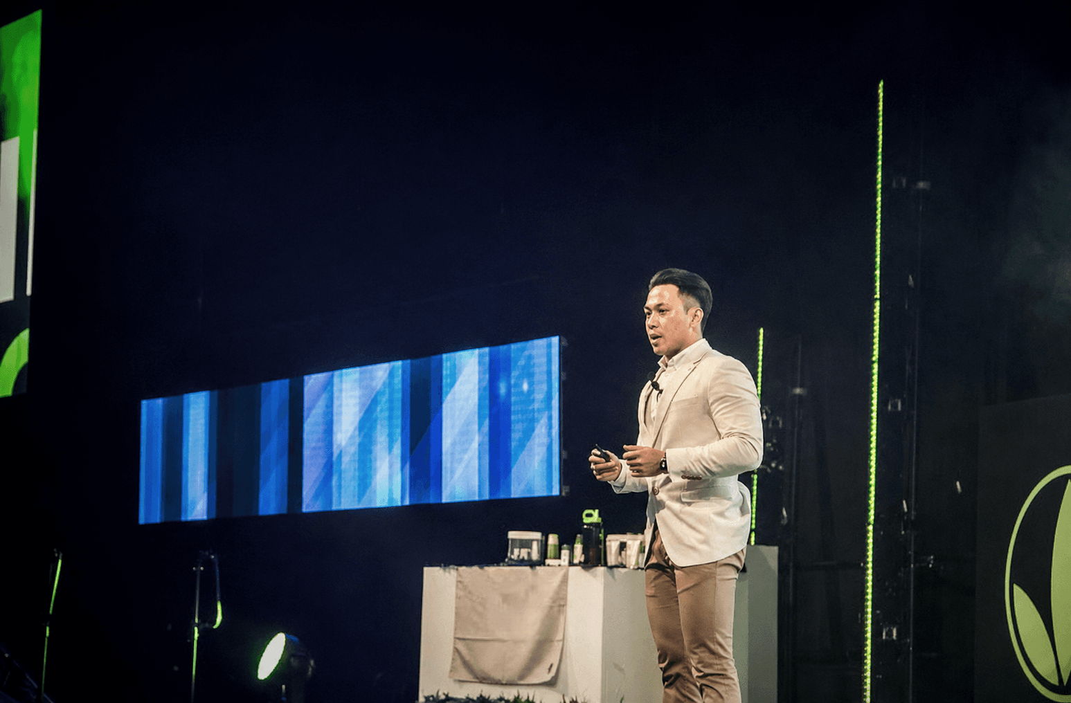 Steven Nhan speaking on stage